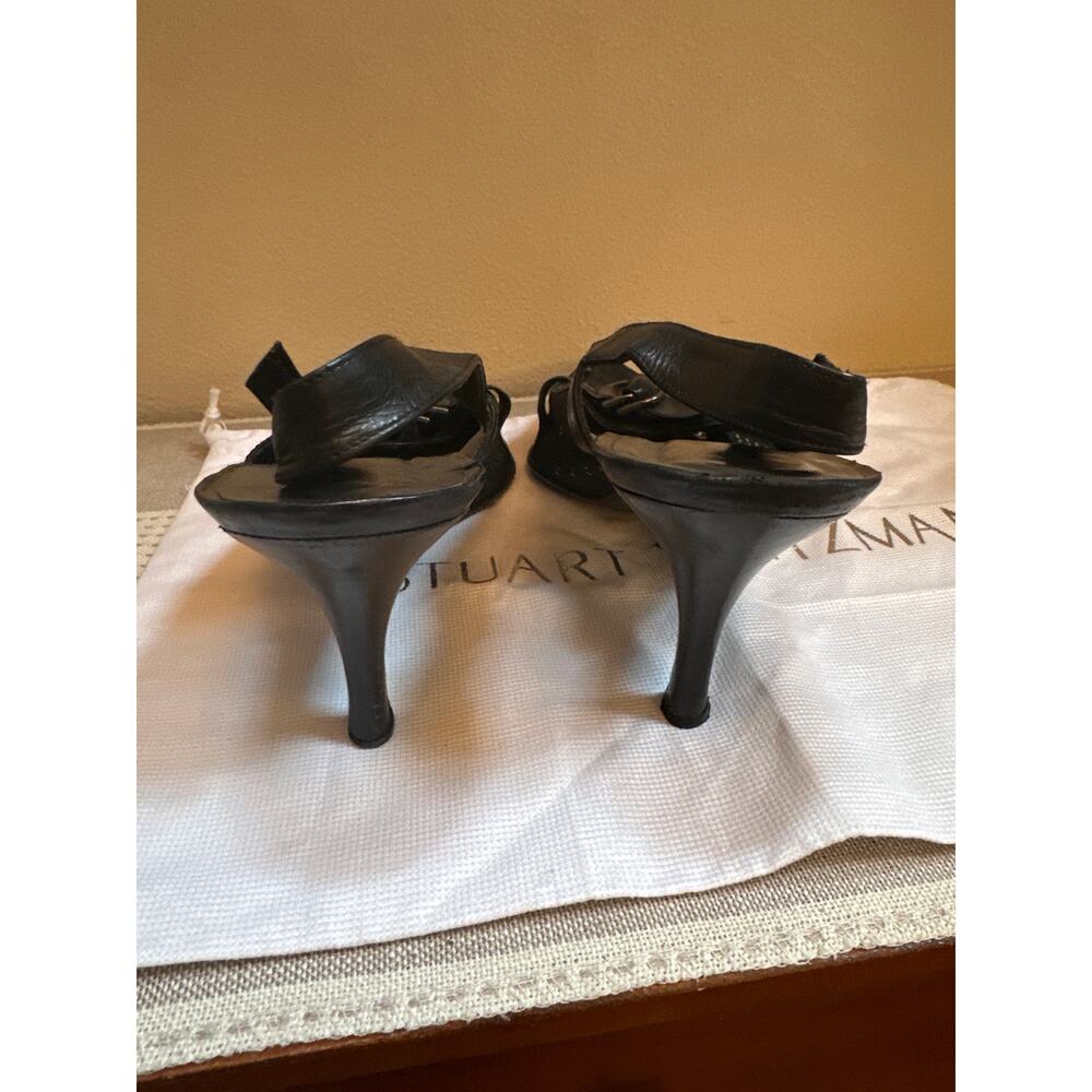 Stuart Weitzman Janet Black Mesh Y2k Slingback He… - image 4